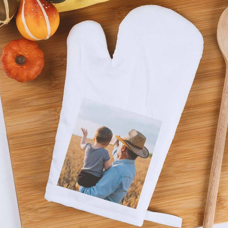 Gant de cuisine blanc personnalisé