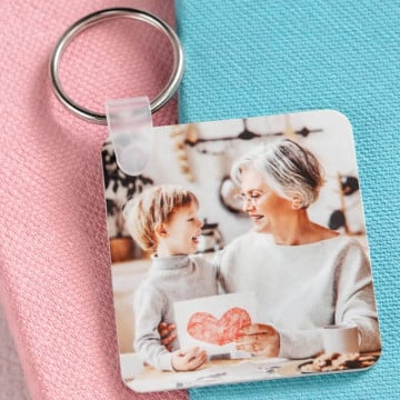 Porte clé carré personnalisé recto et verso