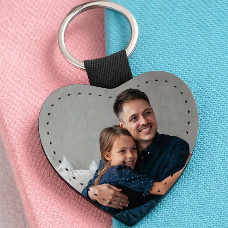 Porte clé cuir cœur personnalisé