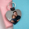 Porte clé cuir cœur à personnaliser photo