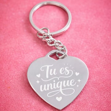 Porte clé cœur gravé