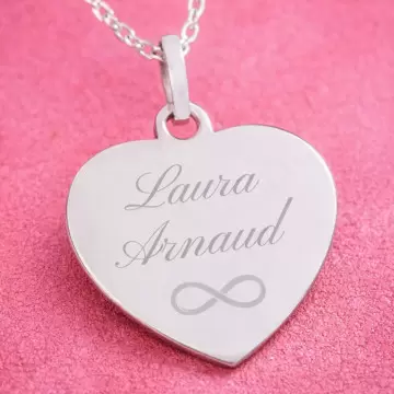 Collier cœur argent personnalisé