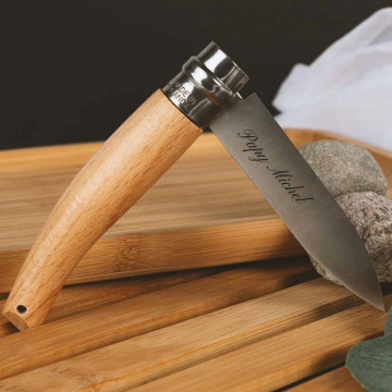 Couteau de jardin Opinel personnalisé gravé
