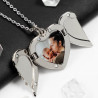 Collier médaillon ange cœur personnalisé photo
