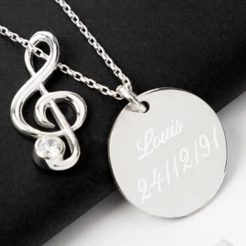 Collier clef de sol personnalisé