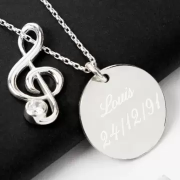 Collier clef de sol personnalisé