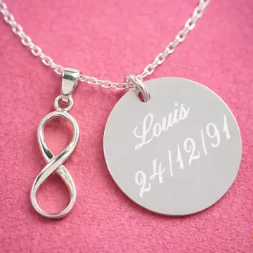 Collier infini gravé personnalisé