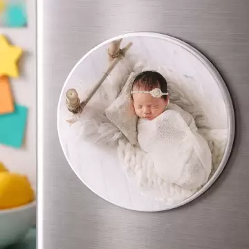 Magnet rond personnalisable photo