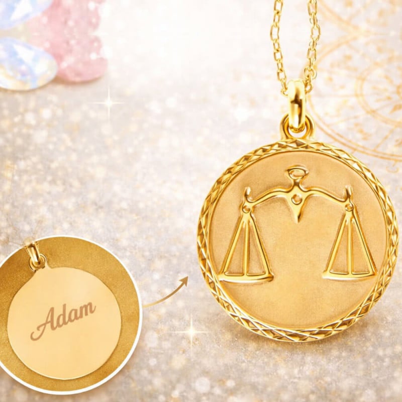 Collier zodiaque plaqué or personnalisé