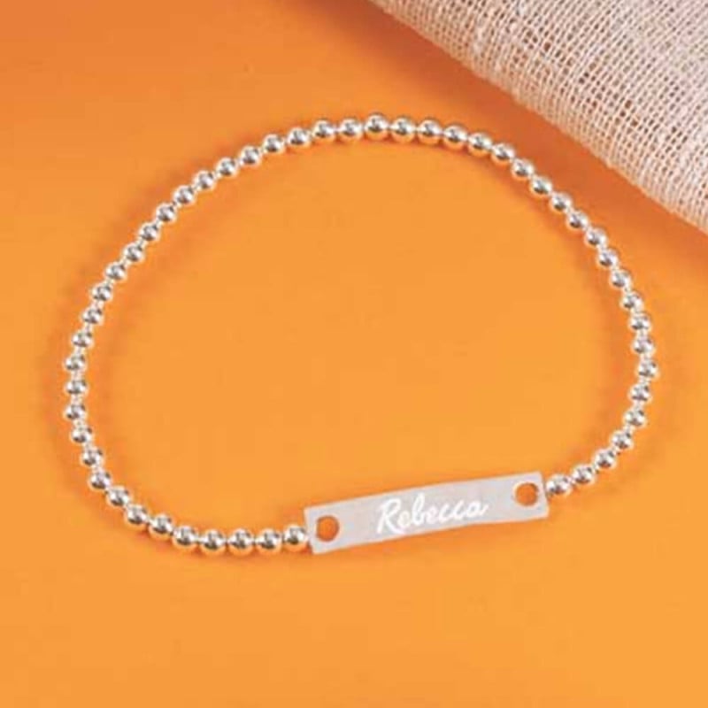 Bracelet perle argent personnalisé