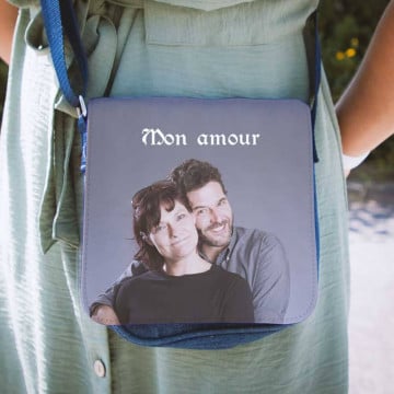 Besace bleu personnalisable