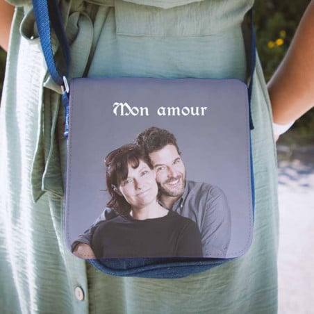 Besace bleu personnalisable