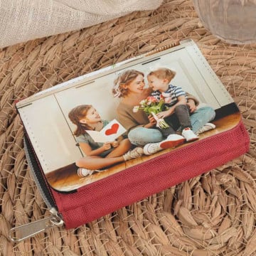 Portefeuille rouge personnalisé