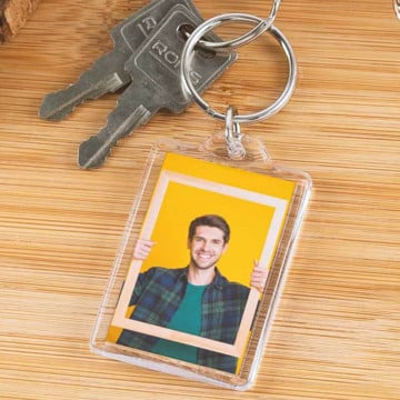Porte clé photos personnaliséavec 2 photos