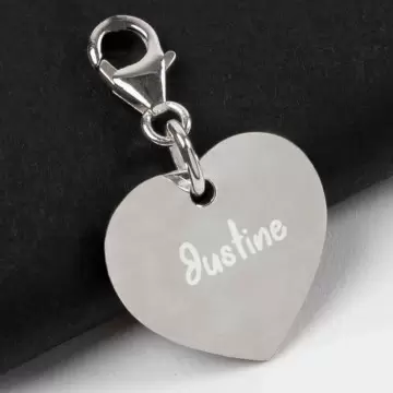 Pendentif argent cœur gravé