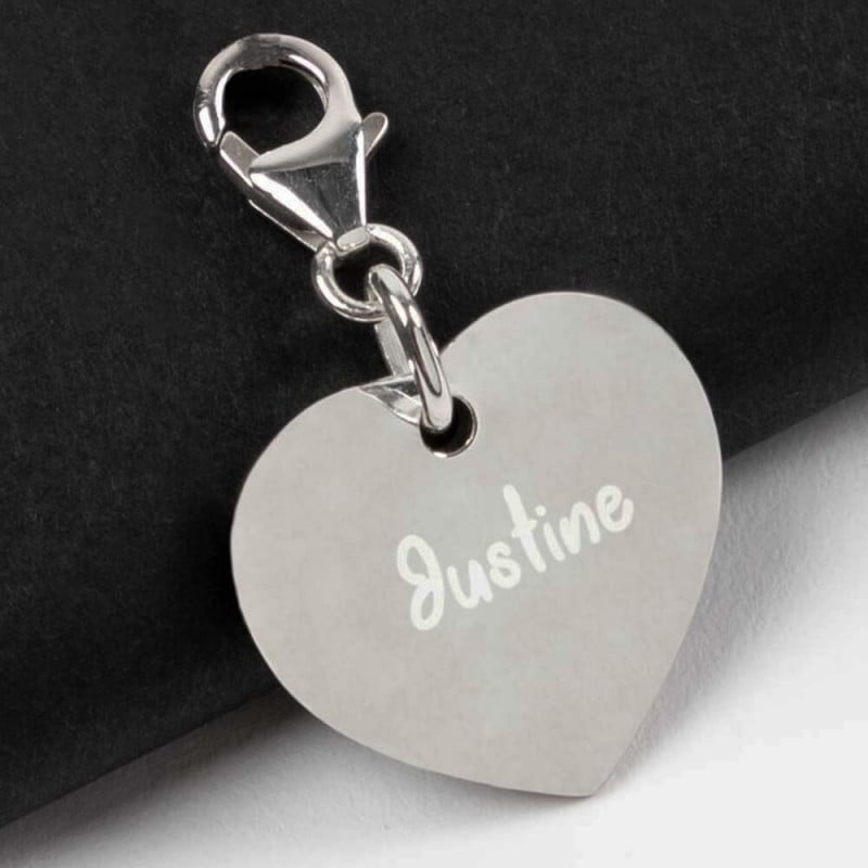 Pendentif argent cœur gravé