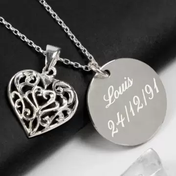 Collier arbre de vie coeur personnalisé