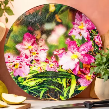 Planche à découper en verre ronde personnalisée