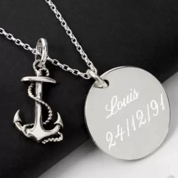 Collier ancre marine personnalisé
