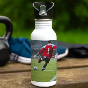 Gourde sport blanche photo personnalisée