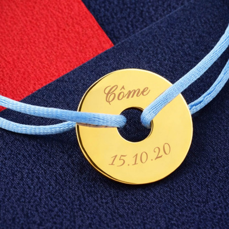 Bracelet avec disque plaqué or personnalisé
