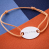 Bracelet cordon ovale argent personnalisé