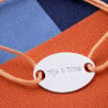 Bracelet cordon ovale argent gravé