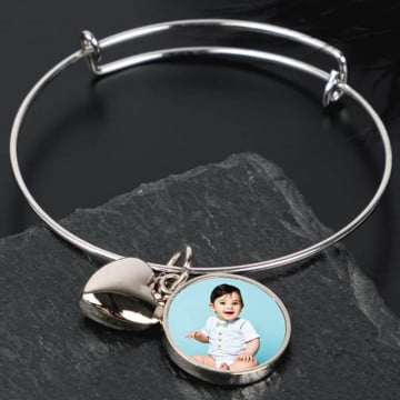 bracelet rond cœur personnalisé photo