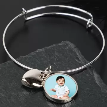 bracelet rond cœur personnalisé photo