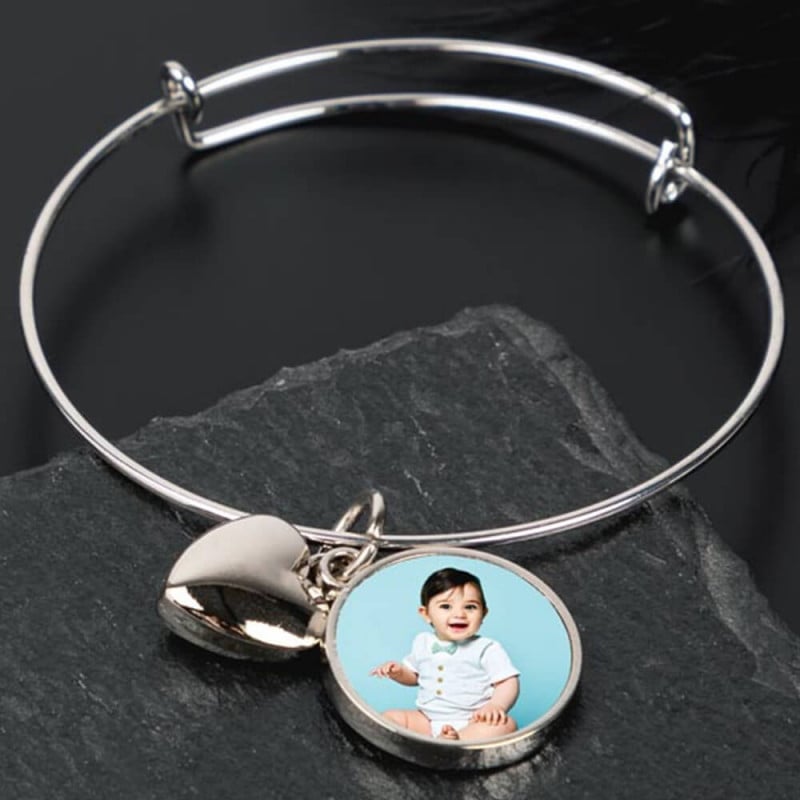 bracelet rond cœur personnalisé photo