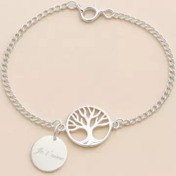 Bracelet arbre de vie personnalisé gravé