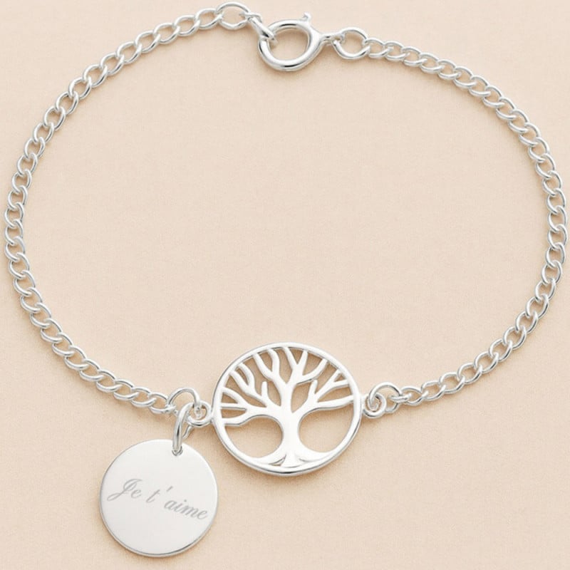 Bracelet arbre de vie personnalisé gravé