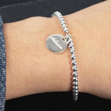 Bracelet perle personnalisé gravé