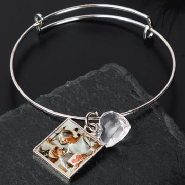 bracelet carré cœur personnalisé