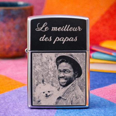 briquet zippo high polish gravé personnalisé