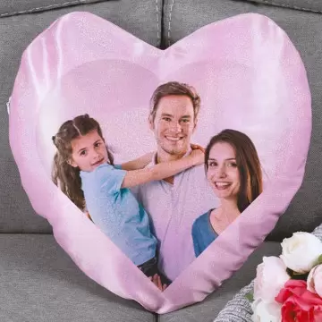 Coussin cœur glitter personnalisé