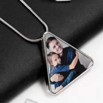 Collier triangle personnalisé photo