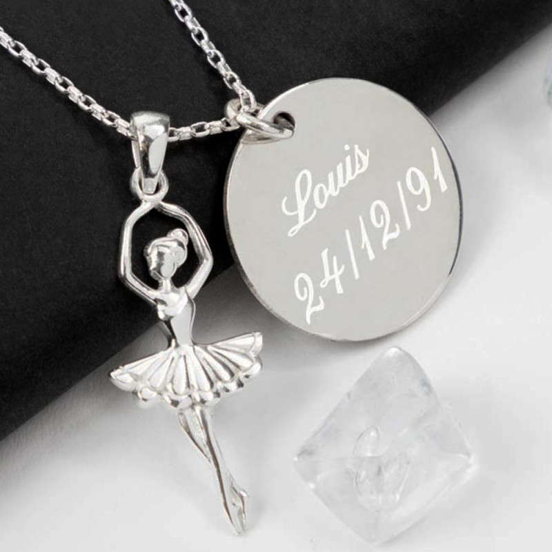 Collier danseuse argent personnalisable