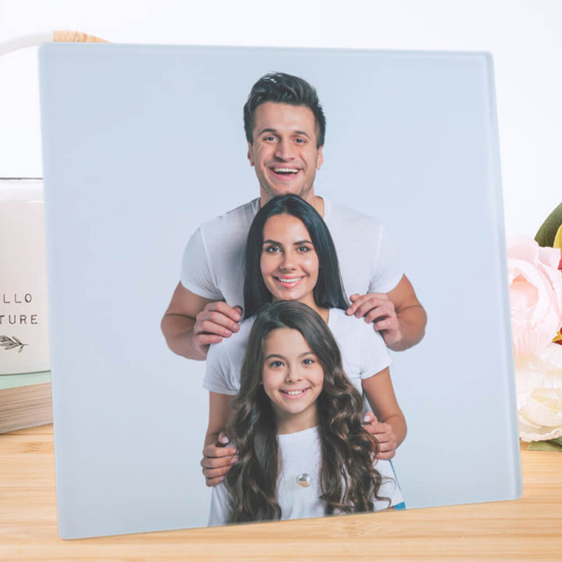 Cadre photo verre personnalisé