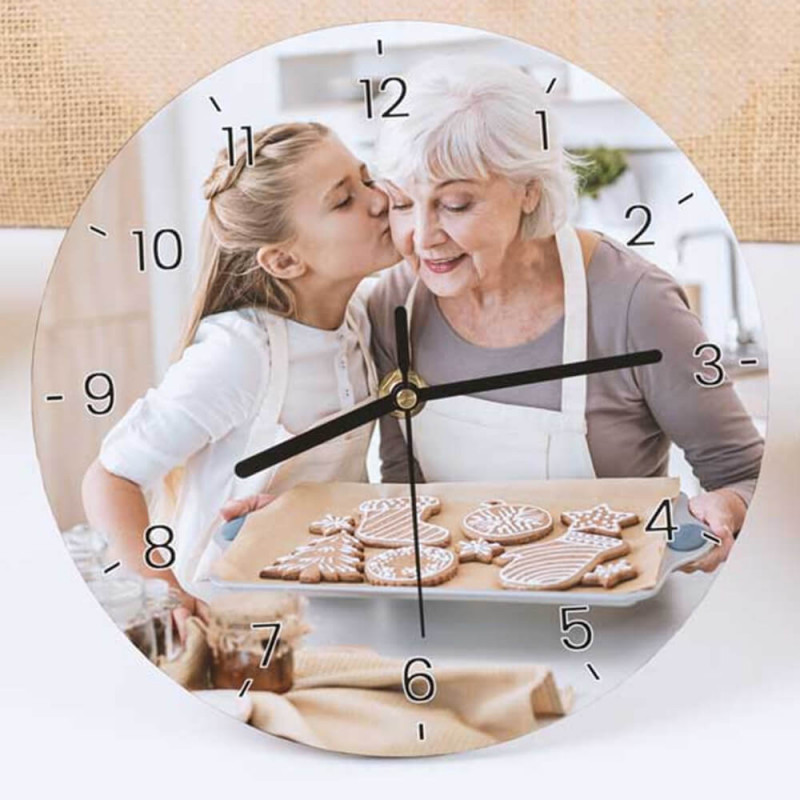 Horloge ronde photo en bois