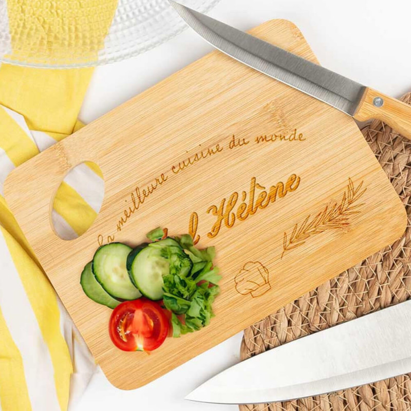 Planche à découper meilleur cuisinier avec texte