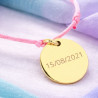 Bracelet médaillon rond plaqué or personnalisé