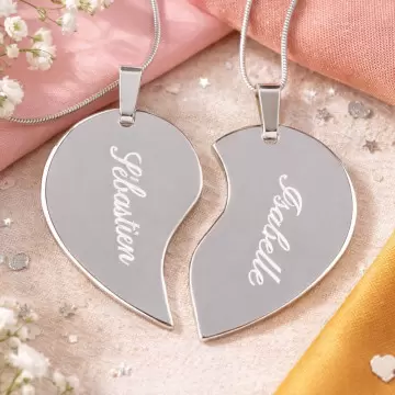 Collier cœur séparable personnalisable