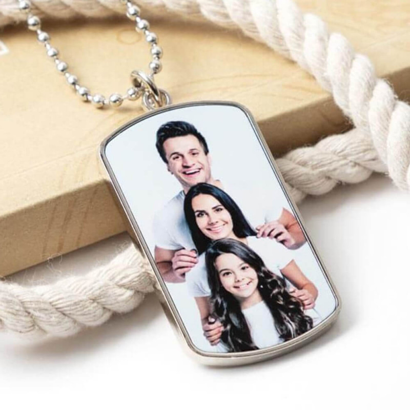 Collier dog tag métal à personnaliser