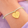Bracelet cordon cœur gravé personnalisé