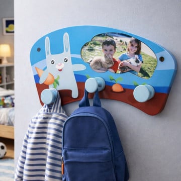 Porte manteau bleu personnalisé
