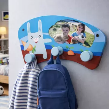 Porte manteau bleu personnalisé