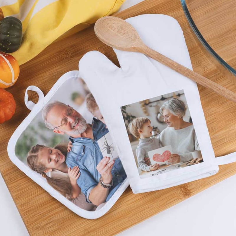 Manique et gant de cuisine personnalisé photo