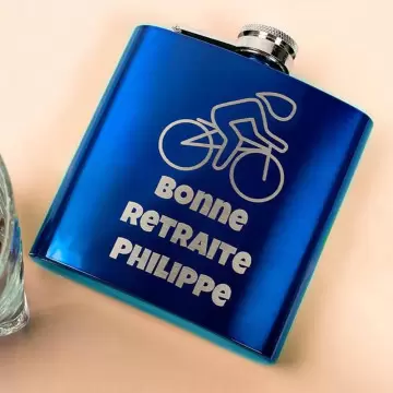 Flasque bleue personnalisée