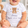 Body bébé naissance manche courte personnalisé avec ourson
